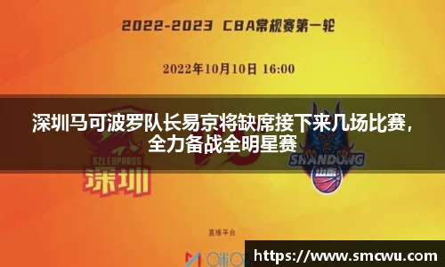 深圳马可波罗队长易京将缺席接下来几场比赛，全力备战全明星赛